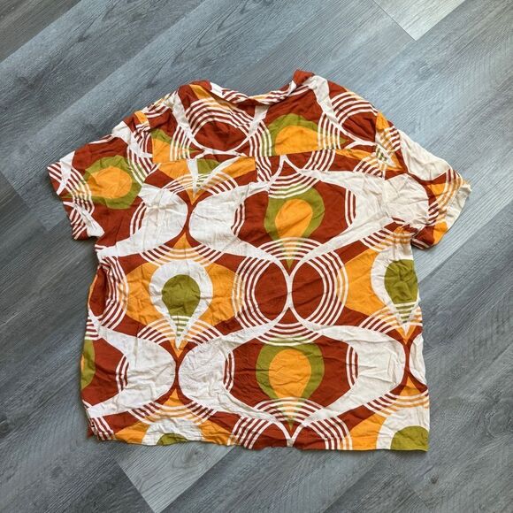 ASOS Relaxed Revere Shirt 70s Geo Print Button Down 2XL - Picture 5 of 8